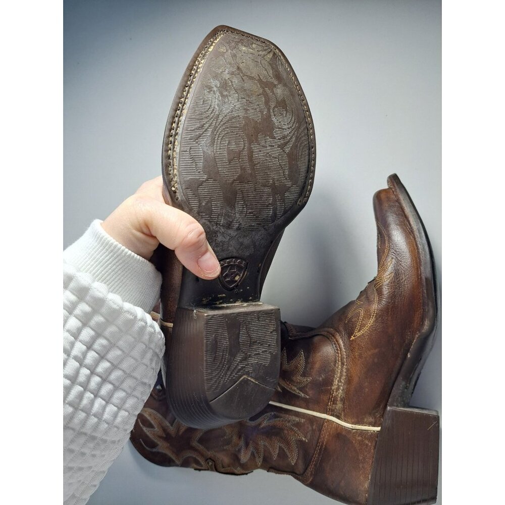 Ariat Womens Legend Spirit Western Brown Cowboy Boots 8.5M Square Toe Leather - Picture 7 of 12
